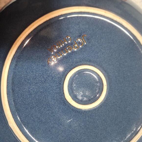 JC PENNEY EUC VARIATIONS COBALT BLUE LARGE VEGATABLE BOWL CERAMIC - Picture 2 of 3